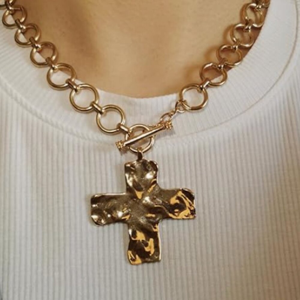 ZARA Gold Cross Charm Necklace